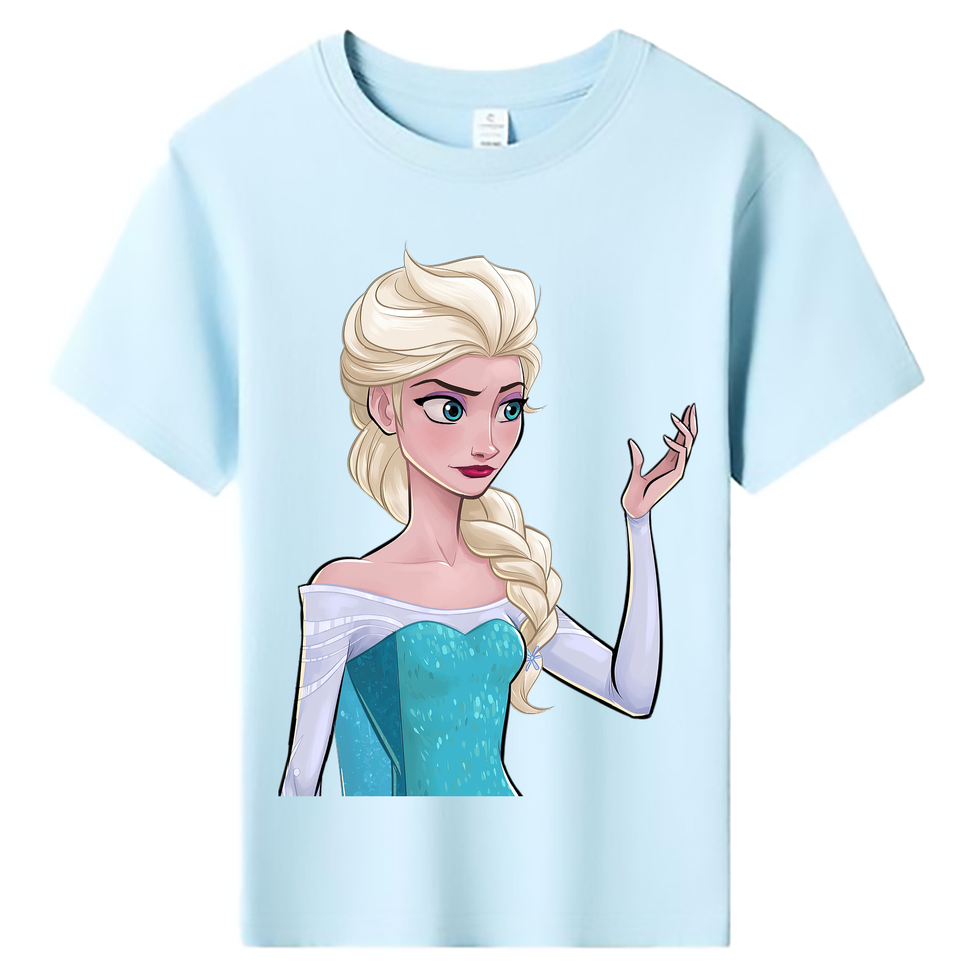 （画像用） アナと雪の女王 アンナ エルサ Frozen Anna Elsa 綿100％キッズTシャツ（フロントプリント）